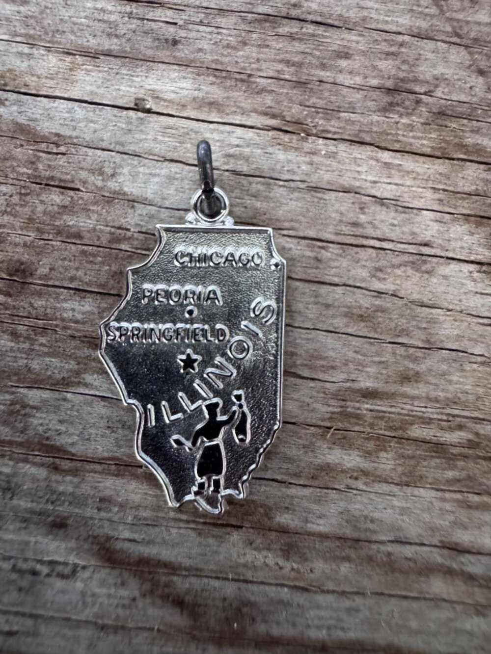 Wells Sterling Silver Illinois State Charm Chicago Peoria Springfield